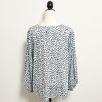 India Collection Emerson Fry White Charcoal Grey Animal Print Bardot Puff Sleeve Photo 3