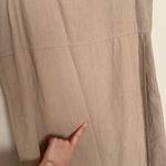 Vintage Vision Apparel Sz 10 Linen Cotton Beige Faux Wrap Maxi Dress Sleeveless Photo 5