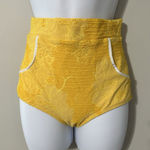 Seea High Waist Surf Bottoms Yellow Textured Floral NWOT Size M Size M Photo 0