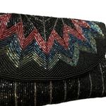 Vintage ADG Beaded Chevron Clutch – 80s/90s Rainbow Glam Black Photo 12
