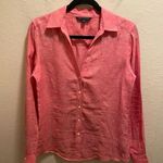 Brooks Brothers "346" Red/Pink Linen Button Down Shirt Size 6 Photo 0
