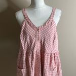 NWT cotton bleu pink plaid empire waist sleeveless top size large Photo 5