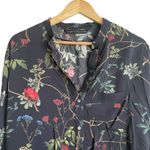 ZARA  Women Top S Navy Floral Popover Whimsigoth Cottagecore Gardencore Travel‎ Photo 11