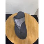 FitFlop  9 Thong Lulu‎ Glitz Toe-Post Sandals Grey Silver Slide On Flip Flops Photo 9