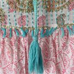 Miss June Paris Bohemian Pink Embroidered Sequin Tassel Blouse size small Photo 6