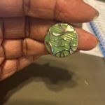 Silver and green locket. Double CC design. New. Photo 2