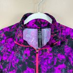 RBX Black & Purple Abstract Floral 1/2 Zip Athletic Pullover M Size M Photo 1