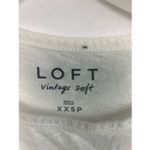 Loft Vintage Soft White T-Shirt with Crochet led Shoulder Detail XXSP Photo 2