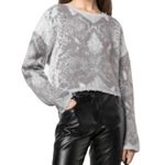 AMIRI cropped cashmere blend gray python print long sleeve pullover sweater Photo 1
