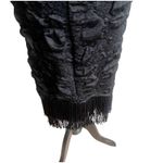 Flapper Style Bodycon Puff Dress Black Size XL Fringe Hem Stretch Sleeveless Photo 8