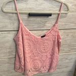 Rue 21 Pink Lace Crochet Tank Top – Size Large – Boho Festival Style Photo 0
