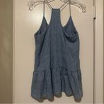 Karlie  Women's Strappy Racer Top With Ruffled Hem Denim Color size M Photo 2