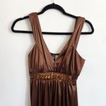 Windsor Brown Beaded Babydoll Dress, Y2K,‎ Boho, Vintage, Retro, Elegant, Formal, Medium Photo 2