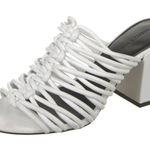 Rebecca Minkoff  white knotted strap block heel sandals 6 Photo 0