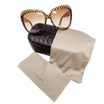 Bottega Veneta intrecciato check checkered oversized wrap sunglasses + case Photo 1