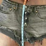 Levi's  501 Black Denim High Waisted Cut Off Jean Shorts , Size: 29, wash black Photo 9