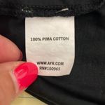 AYR  Women’s Black Crew Neck Long Sleeve Tee Midnight Studded sleeves Pima Cotton Photo 5