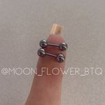 Rainbow Stainless Steel Barbell Earrings 5mm Purple Photo 1