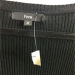 Fora Midi Ribbed Fitted Sweater Dress Scoop Neck Black M Size M Photo 4
