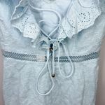 Angel Biba  Sweet Melody Sweetheart Neck Off-Shoulder Dress Lace Steel Blue S Photo 6