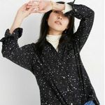 Madewell Oversized Ex-Boyfriend Black White Stars Button Up Shirt Photo 9