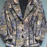 Alberto Makali Vintage Abstract Print 3/4 Sleeve Blazer Jacket. Size XL velvet Photo 3