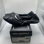 Karl Lagerfeld NWB  Paris Velma Ballet Flat black leather bow size US 11M EU 42 Photo 7