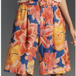Farm Rio  x Anthropologie Linen Blend Belted Bermuda Shorts. Size L. MSRP $188  Photo 1