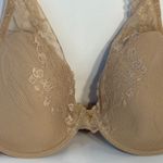Natori 36DDD Full Coverage T-Shirt Bra Smooth Lace Trim Beige Adjustable Straps Photo 2
