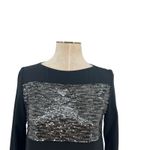 Gerard Darel  Sequin Shift‎ Dress Long Sleeve Black Silver Size 38 US 6 Photo 1