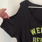 Torrid NEW  ACTIVE Plus Gray Graphic Weights Before Dates Cold Shoulder T-Shirt Photo 4