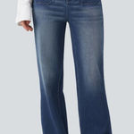 Halara  Flex™ High Waisted Straight Leg Washed Casual Jeans with Pockets Photo 0