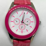 Women’s quartz analog watch two tone 35mm white dial leather band running Photo 0