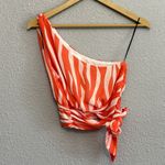 H&M  One Shoulder Zebra Print Crop‎ Top Size XS EUC Photo 1