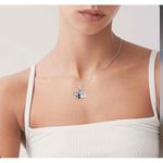 18K Gold Plated Stainless Steel Travel Charm Necklace womens jewelry GIFT Blue Photo 6