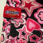 Dickies  Scrub Top Pink and Black Hearts and Stars Size Medium Photo 2