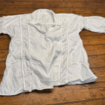 Anthropologie White Lace Trimmed V Neck Tunic Shirt Top Womens XL Photo 0