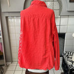 ZARA  orange linen shacket size large oversized Photo 4