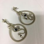 Costume Earrings Pierced Large Silver Tone Dangle Photo 8