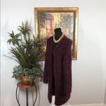 Chelsea28  Dark Purple Fuzzy Open Cardigan Size XS long sleeve Dark Academia Photo 3