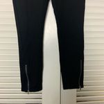 Hue  SM Black cotton stretch zipper ankle leggings Photo 5