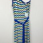 Ming Wang Modern Fit One Shoulder Column Maxi Dress Chevron Soft Knit Large NWT Photo 4