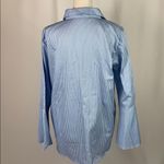 Milan Kiss blue stripe bell sleeve button up top Size L Photo 3