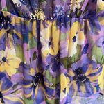 Fig and Flower Sheer Purple Floral Poet Blouse Romantic Size XL Photo 6