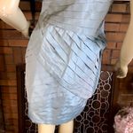 Robert Rodriguez LIGHT BLUE WITH GOLD SHEEN ASYMMETRICAL ONE SHOULDER DRESS (10) Photo 9