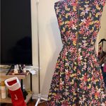 Floral Midi Dress in Black and Pink Size XS Photo 1