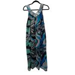 PSD Plus Size Blue Abstract Print Maxi Dress Sleeveless V Neck Casual Photo 7