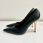 NWOT Arezzo Emily High Stiletto Pump Heels Black Nappa Leather Women's Size 8 Photo 2