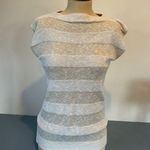 College Town womens cream sweater vest size M striped knit vintage Size M Photo 0