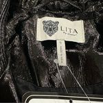 Revolve NWOT Lita By Ciara Leather cropped utility jacket in black Photo 12